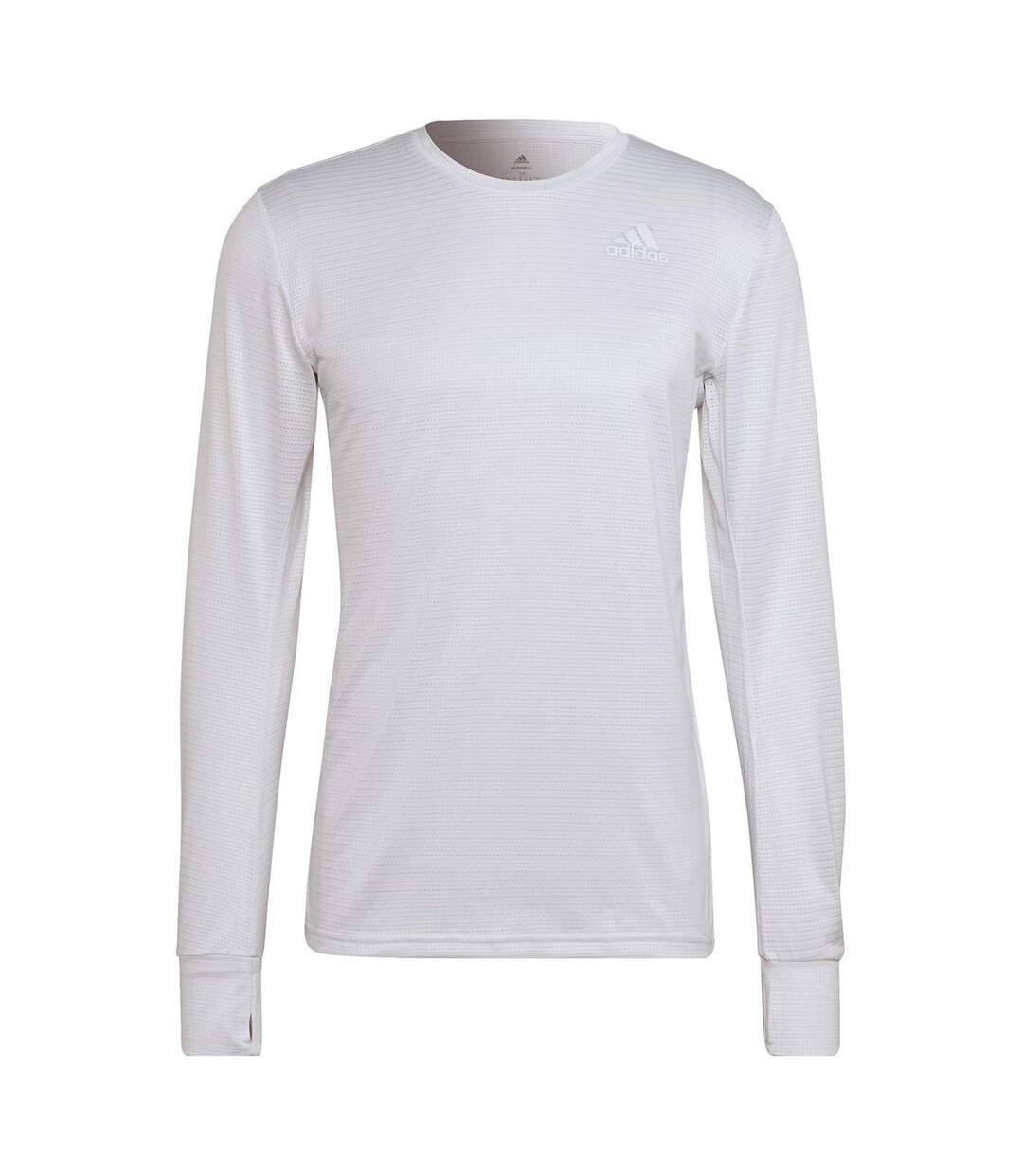T-shirt Manches Longues Course À Pied Homme Blanc Adidas-1