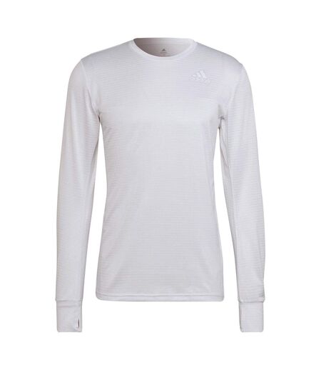 T-shirt Manches Longues Course À Pied Homme Blanc Adidas