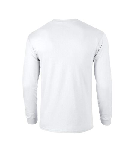 Gildan Unisex Adult Ultra Cotton Long-Sleeved T-Shirt (White)