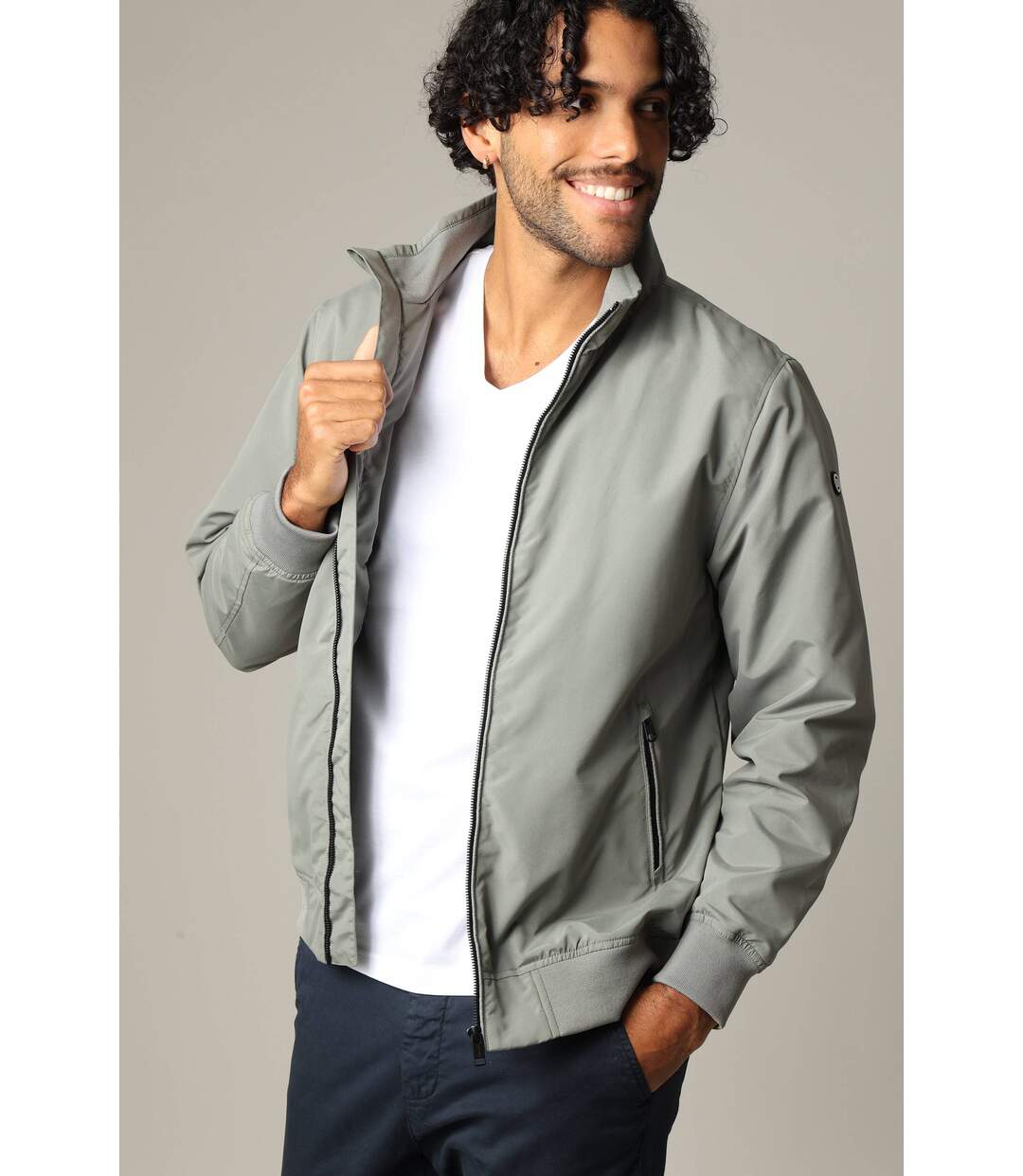Blouson classique en toile enduite avec col montant CARMELO-2