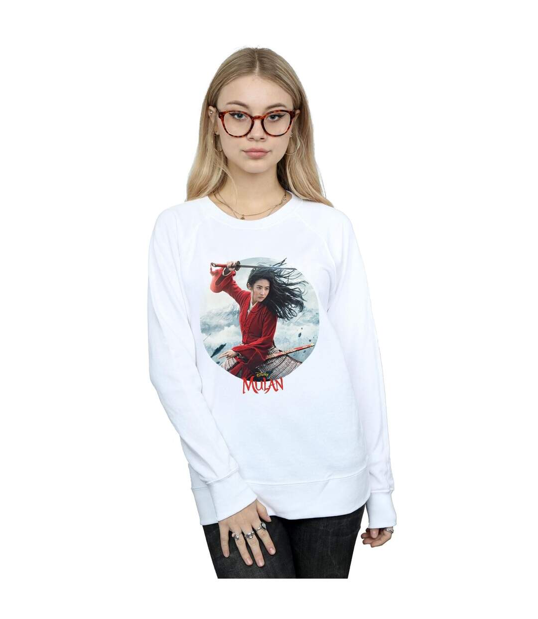 Disney Sweatshirt Womens/Ladies Mulan Movie Sword Poster (Blanc) - UTBI26642-2