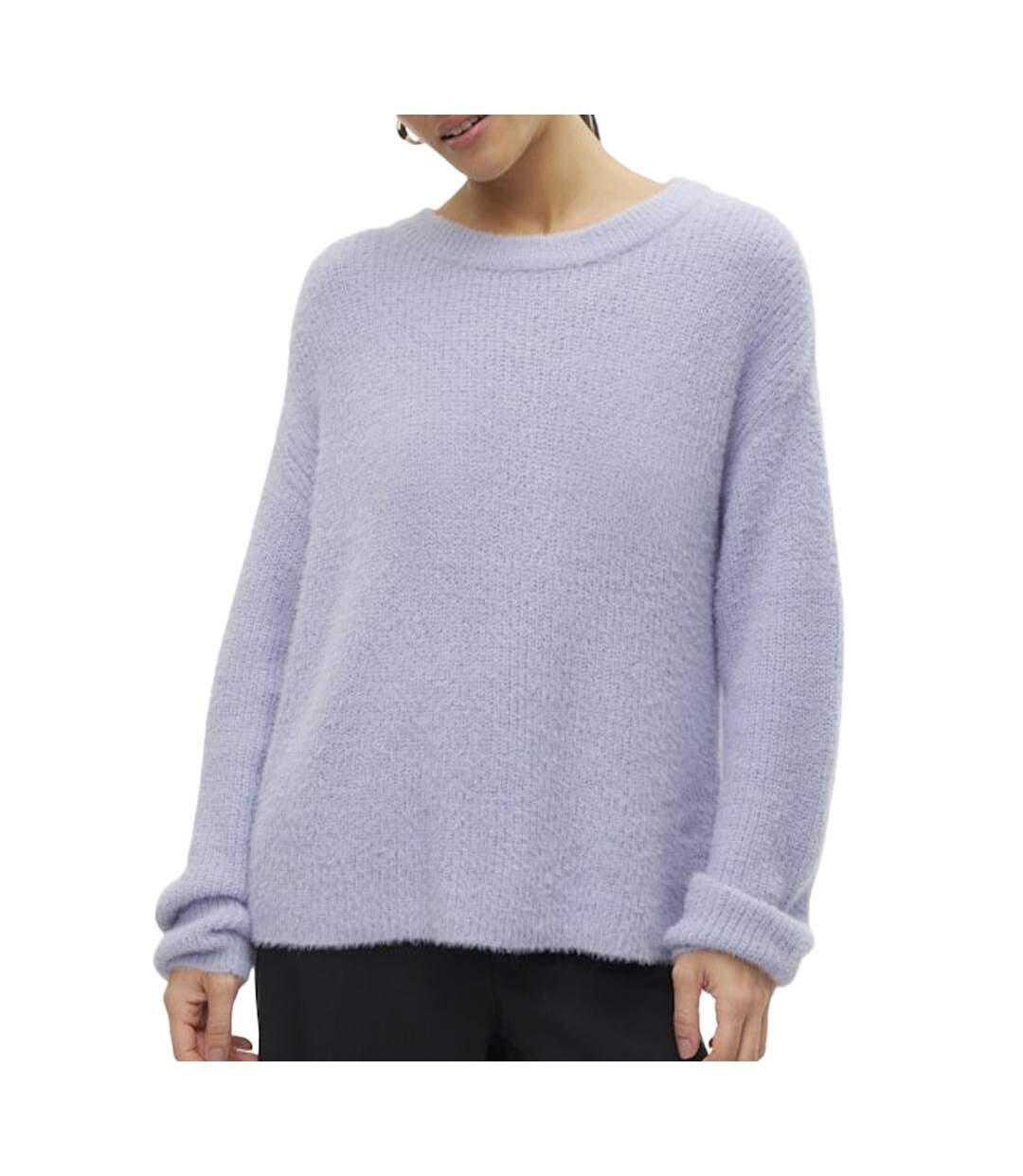 Pull mauve femme vero moda puff-1