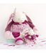 Doudou boîte à musique lapin 17 cm collection LAPIN CERISE rose-1