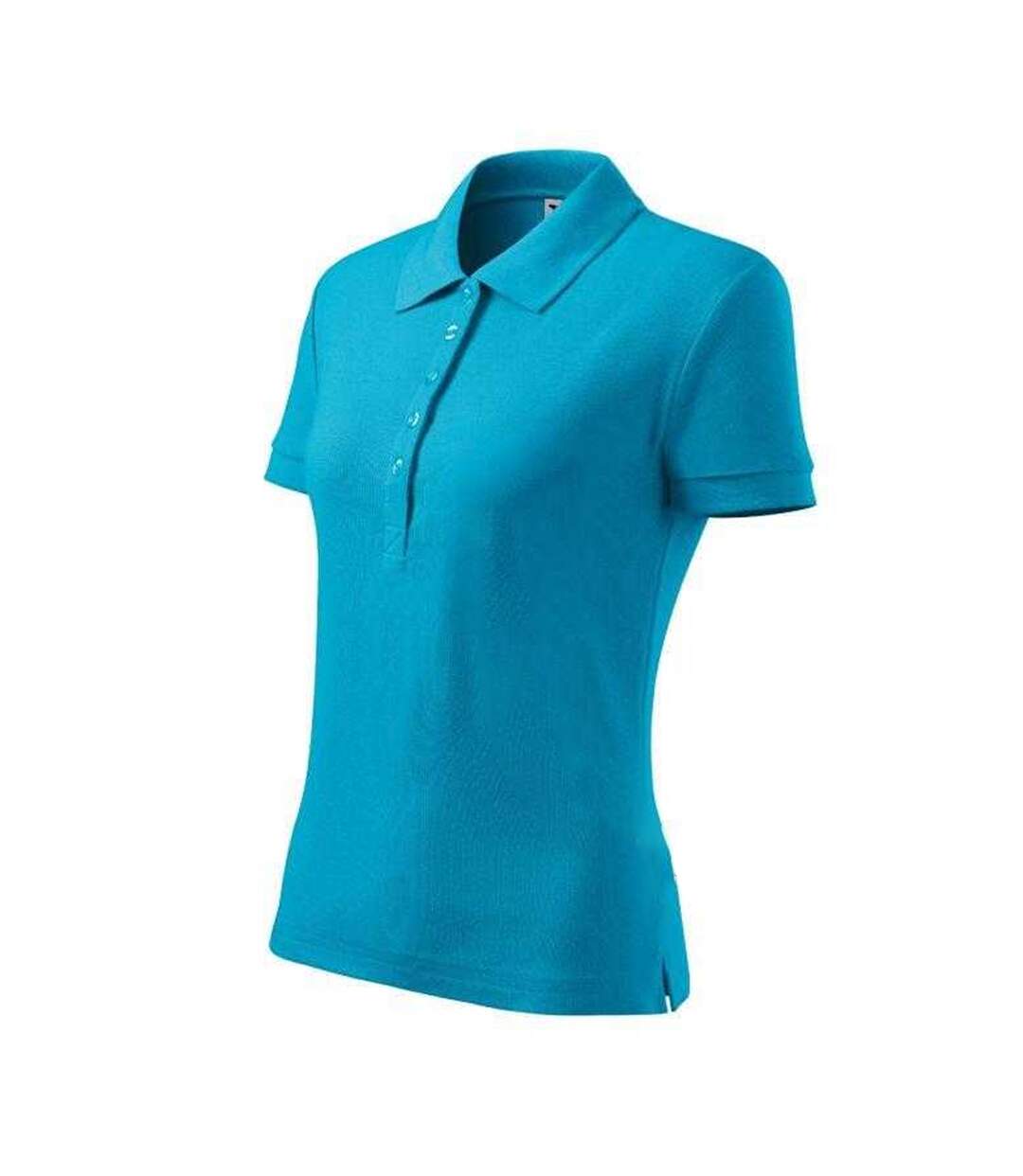 Womens/ladies Cotton Fitted Polo Shirt Turquoise Malfini-3