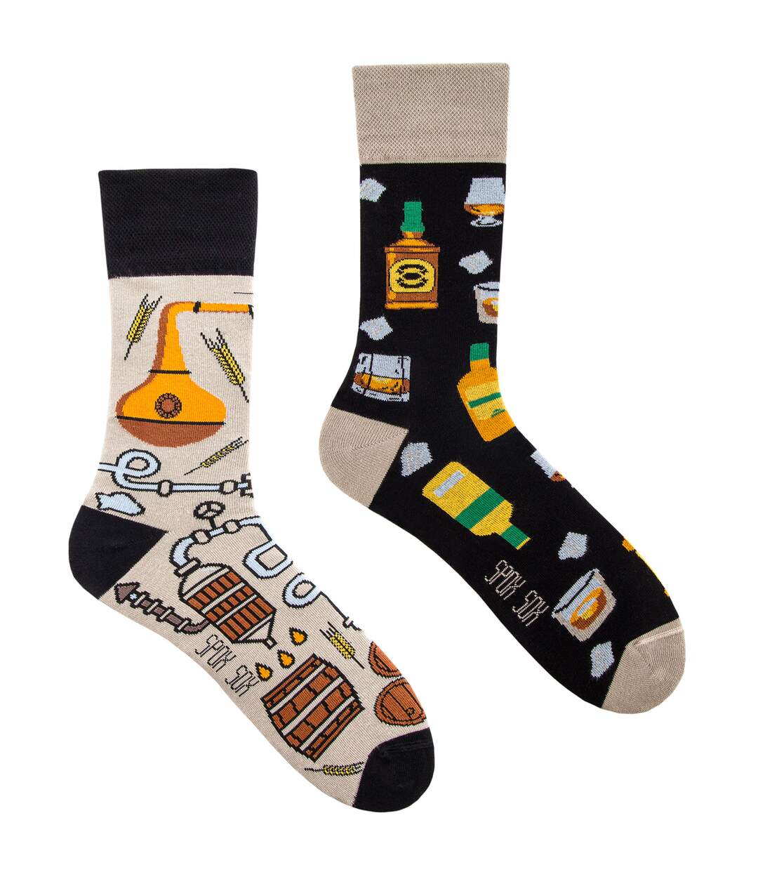 SPOX SOX - Unisex Novelty Odd Socks - Whisky