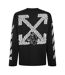Mens Brick Relaxed Fit Long-sleeved T-shirt Black Off White-3