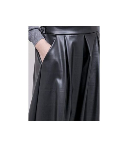 Jupe longue plissée en simili cuir XOLLITA - Dona X Lisa