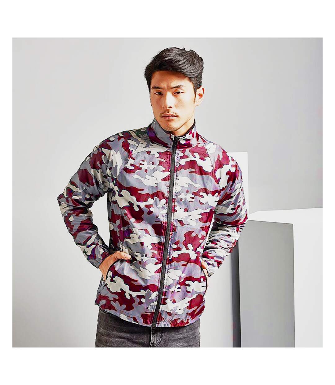 2786 - Veste de pluie légère - Homme (Bold Camo Bourgogne) - UTRW2501