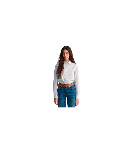 Chemise À Boutons Été Femme Bleu Clair Gant