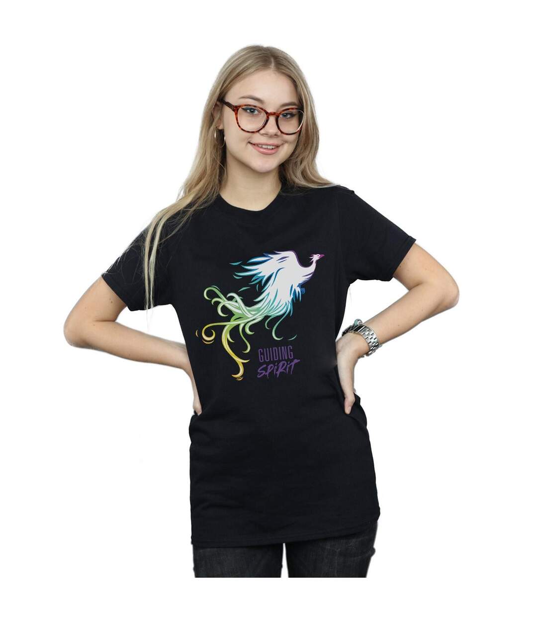 Disney Womens/Ladies Mulan Movie Phoenix Guiding Spirit Cotton Boyfriend T-Shirt (Noir) - UTBI35545-2
