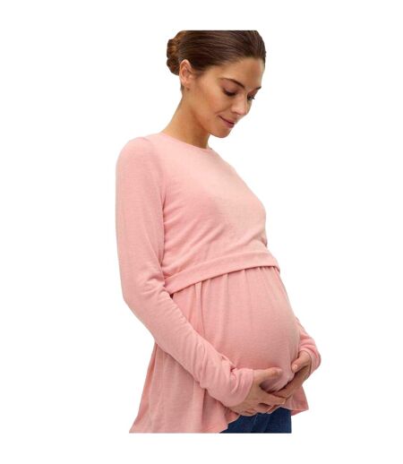 Womens/ladies Maternity Puff Sleeve Top Rosette Mamalicious