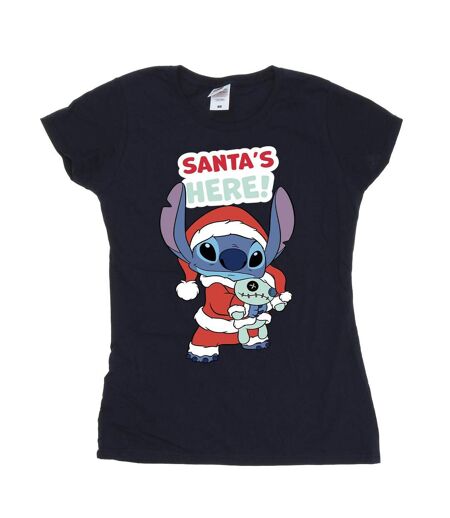 Disney Femmes/Les femmes Lilo & Stitch Santa's Here - T-shirt en coton (Bleu marine) - UTBI26052