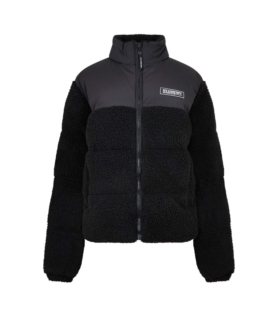 Womens/ladies Sherpa Puffer Jacket Black NY Concept-1