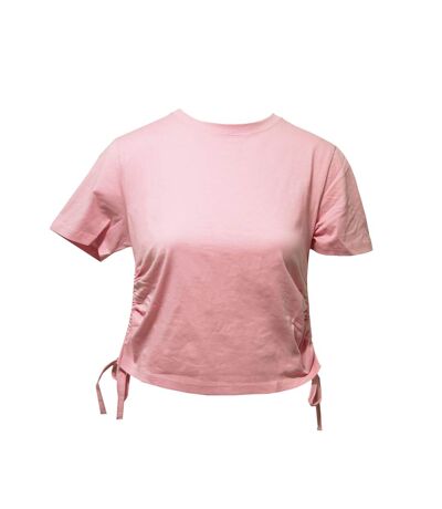 Womens/ladies ruched crop top light pink TriDri