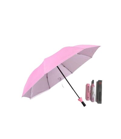 Parapluie pliant rose homme ou femme solide en forme de bouteille