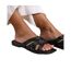 Womens/ladies crete crossover strap wide sliders black Where´s That From