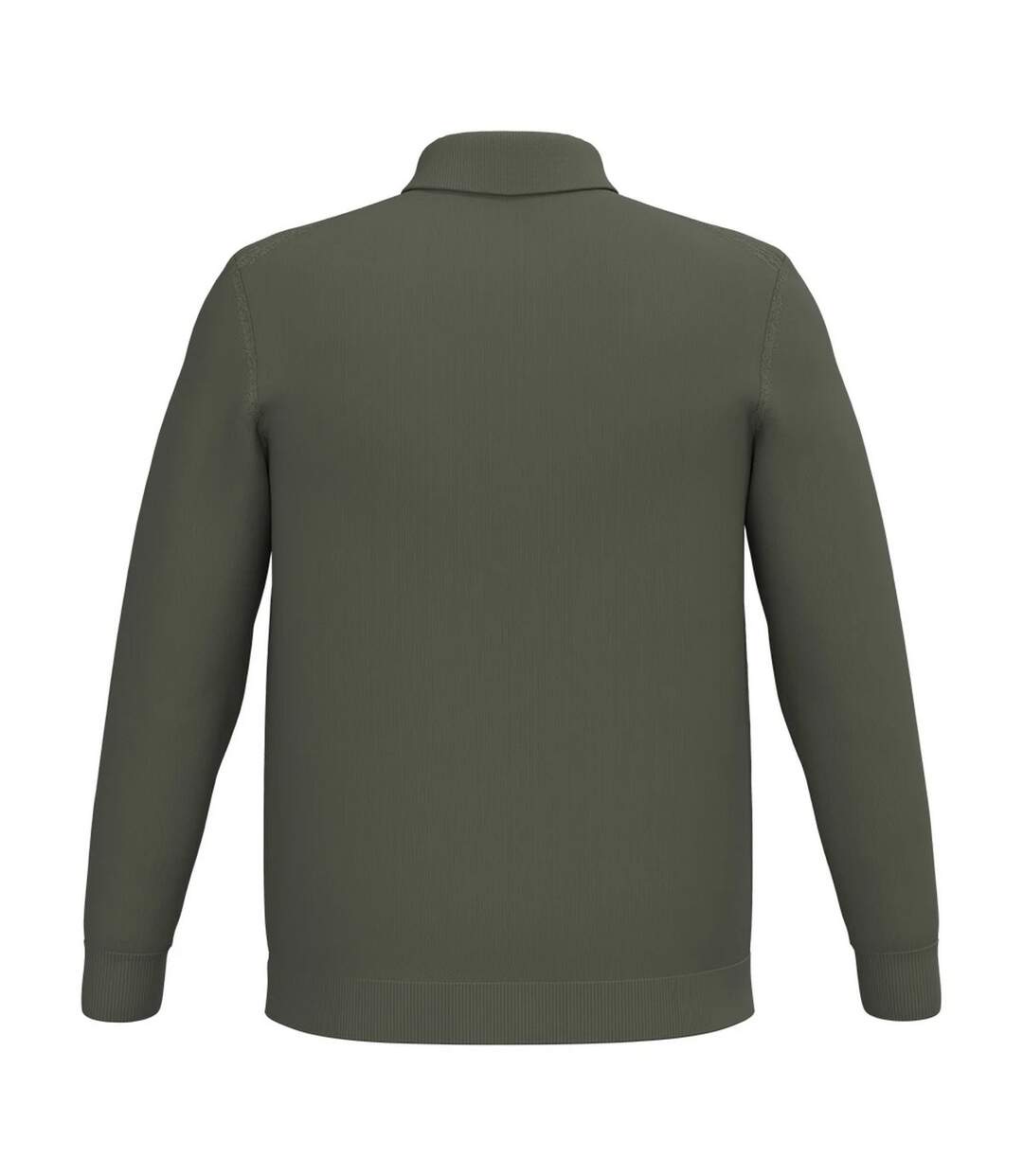 Mens Knitted Long-sleeved Polo Shirt Organic Khaki Spasso-2