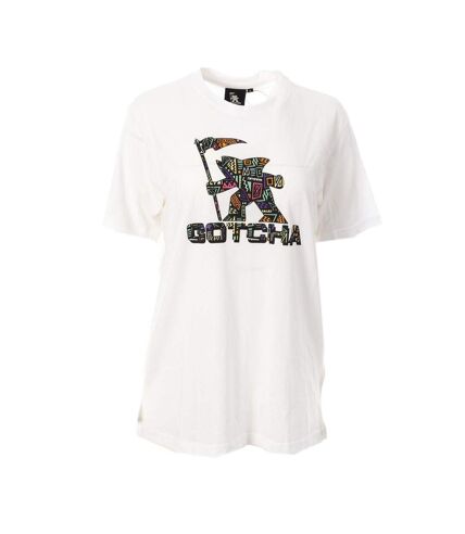 T-shirt Blanc/Multicouleurs Femme Gotcha Fishman - L