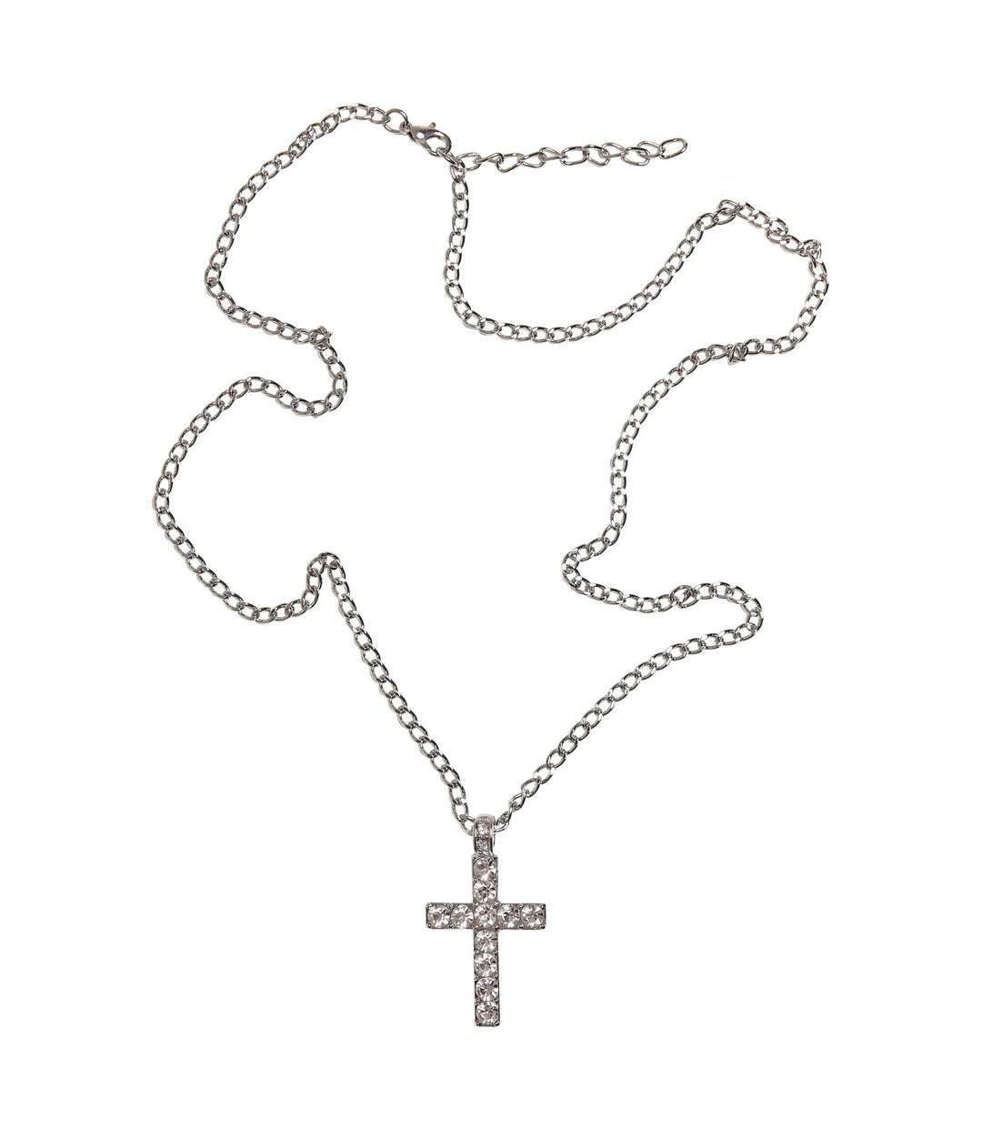 Diamond Cross Necklace One Size Silver Urban Classics-4