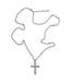 Diamond Cross Necklace One Size Silver Urban Classics-4