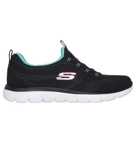Womens/ladies summits new nature trainers black/blue Skechers