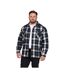 Mens Newman D555 Checked Kingsize Shacket Navy Duke-1