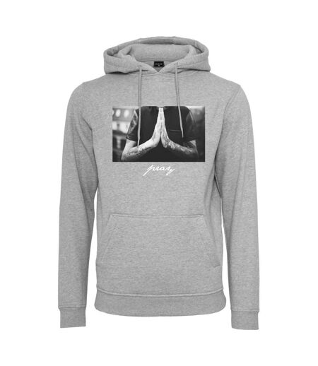 Sweat À Capuche Pray Homme Gris Chiné Mister Tee