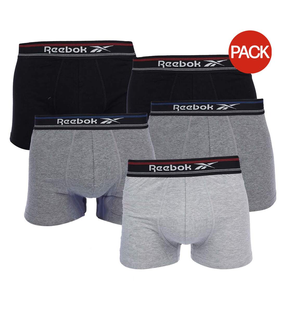 Boxers Sports Homme Gris Noir Gris Foncé Reebok-1
