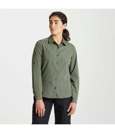 Womens/ladies Expert Kiwi Long-sleeved Shirt Cedar Green Craghoppers