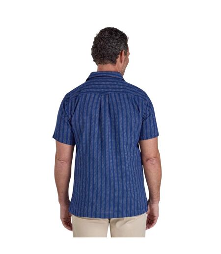 Chemise Manches Courtes Motif/style À Rayures Athens Homme Bleu Marine Raging Bull