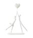 Statuette Déco Couple Debout Cœur 36cm Blanc-1