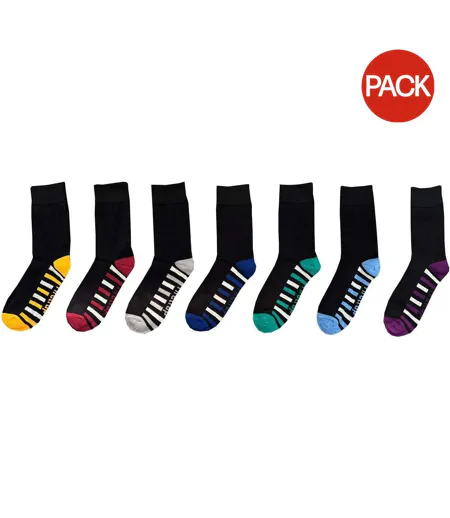 Pack Of 7  Mens Logo Ankle Socks  Multicoloured Firetrap