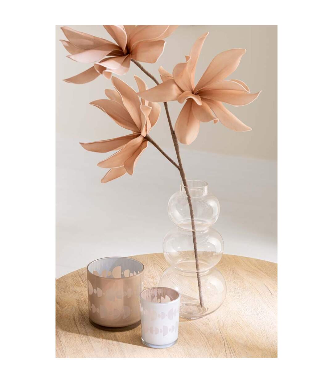 Vase Design en Verre Boule 36cm Transparent-3