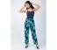 Pantalon fluide femme Maly imprimé fleuri turquoise Coton Du Monde-2