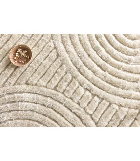 Tapis Déco Texturé Rond Niklas 200cm Blanc