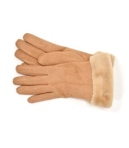 Foxbury Womens/Ladies Sherpa Lined Gloves (Camel) (M/L)