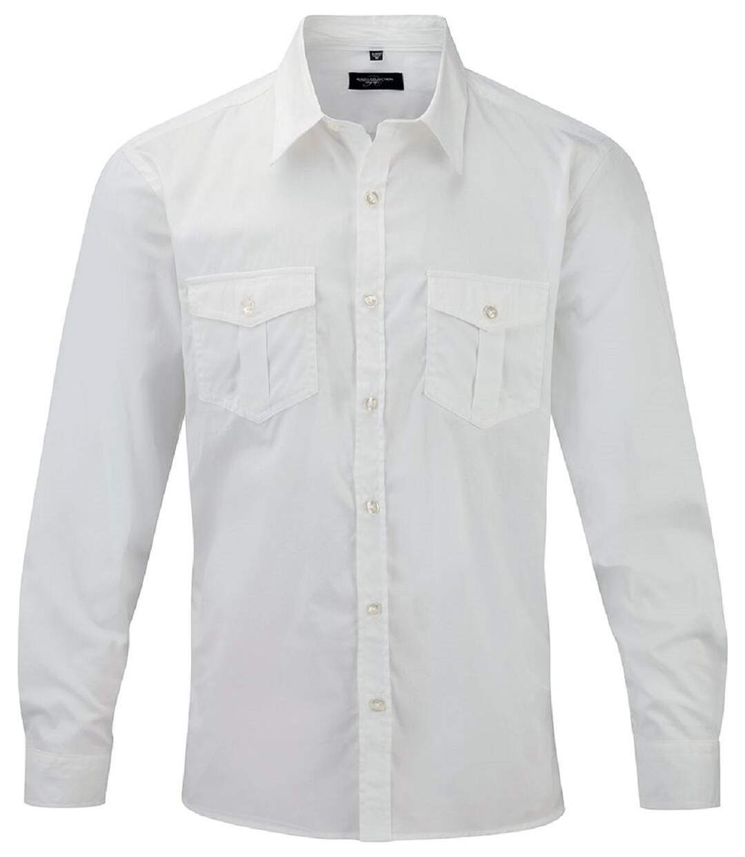 chemise manches longues retroussables - R-918M-0 - blanc - homme-1