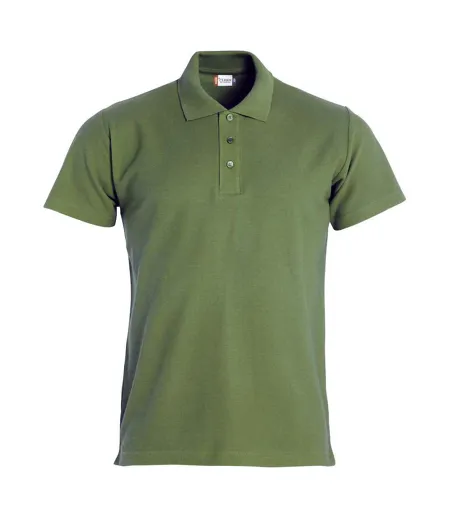 Polo Basic Homme Vert Kaki Clique