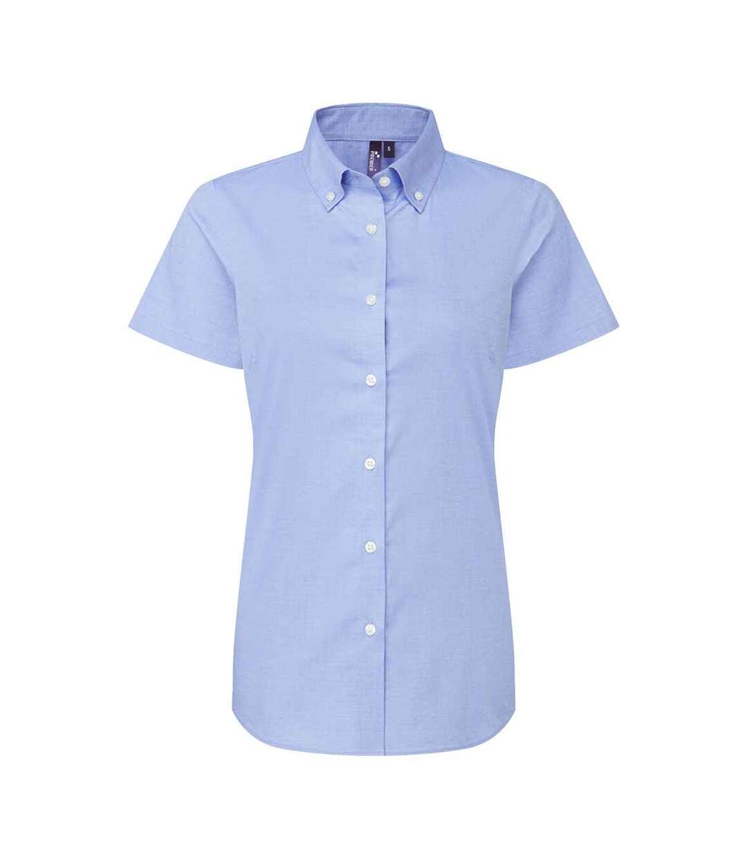 Womens/ladies supreme oxford short-sleeved formal shirt oxford blue Premier-1