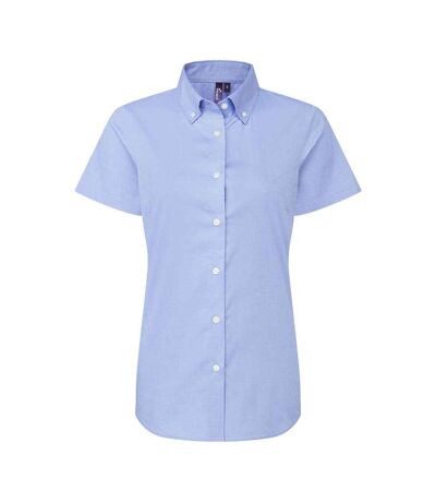 Womens/ladies supreme oxford short-sleeved formal shirt oxford blue Premier