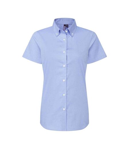 Womens/ladies supreme oxford short-sleeved formal shirt oxford blue Premier