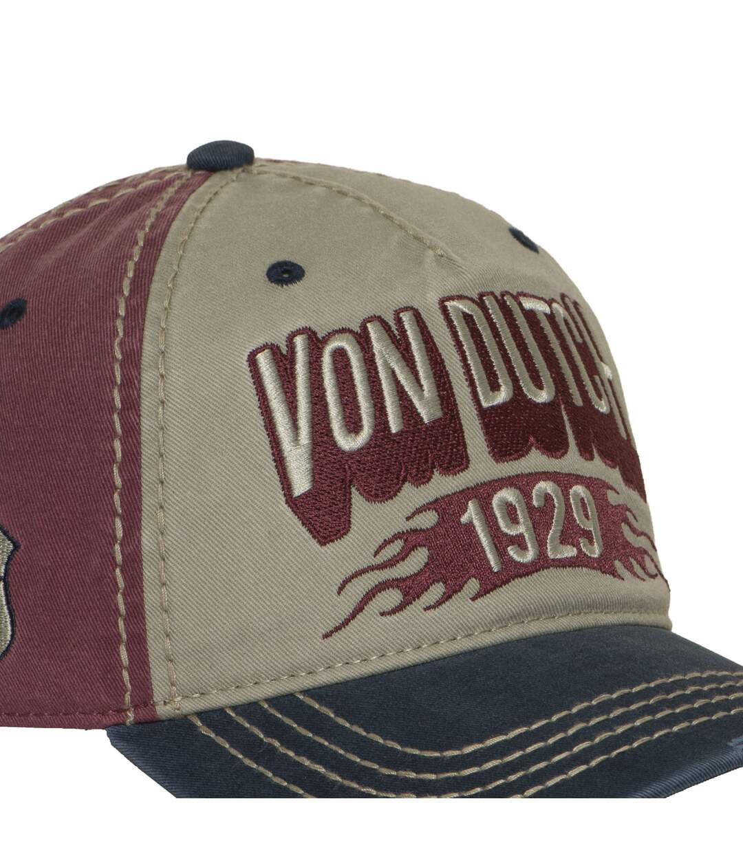 Casquette baseball avec broderie et effet usé Retro Denim Vondutch-3
