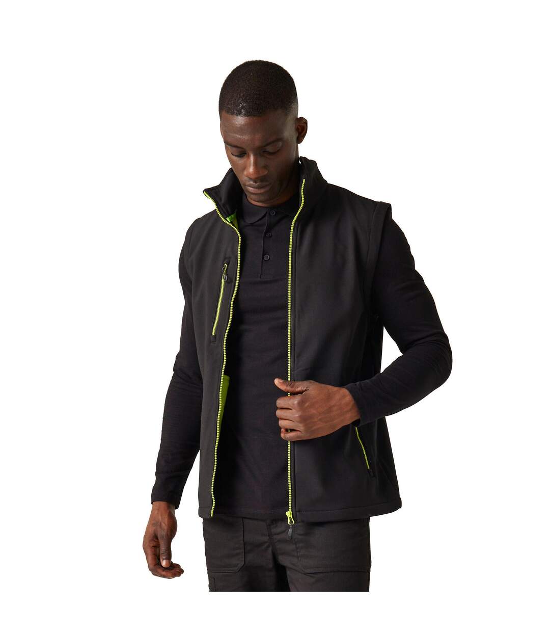 Veste Sans Manches Navigate Homme Noir Vert Citron Regatta-3