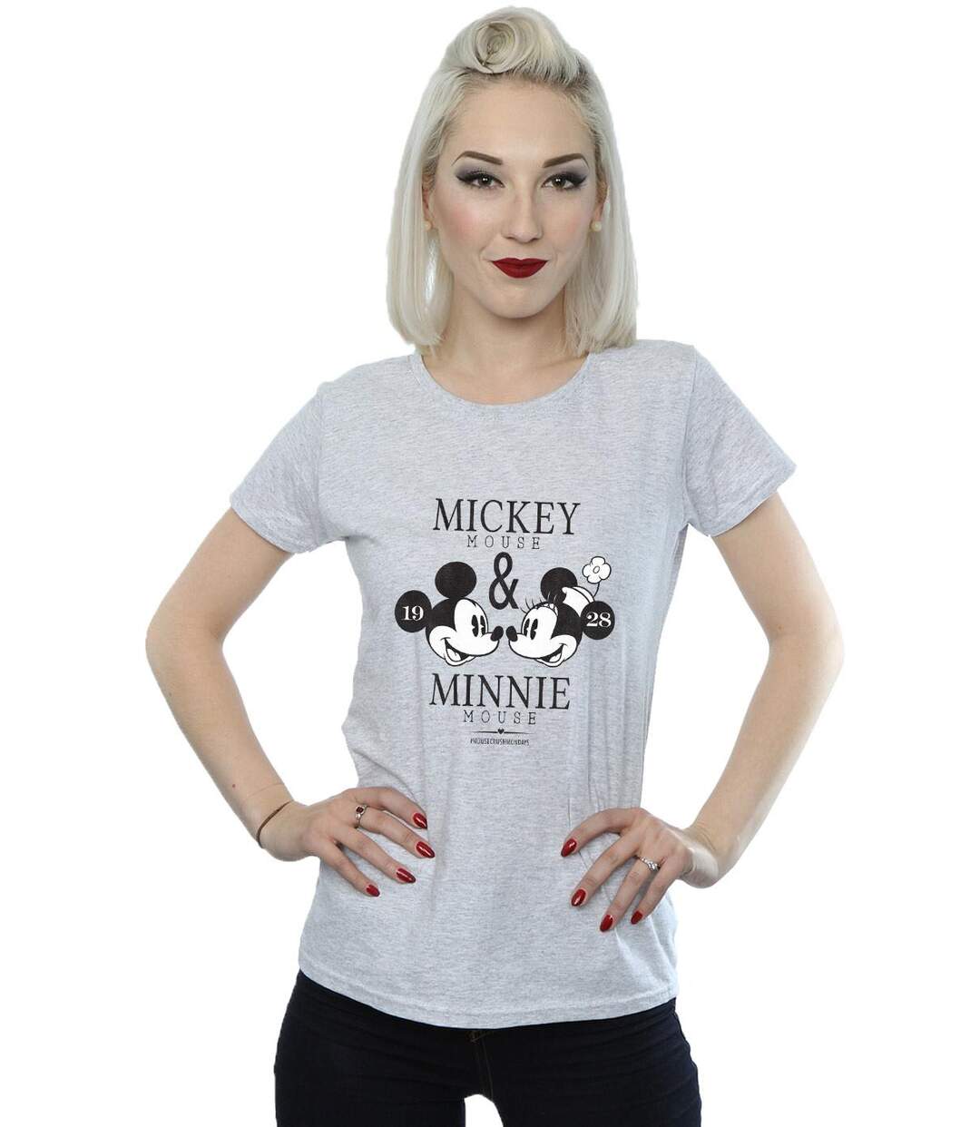 Disney - T-shirt MOUSECRUSH MONDAYS - Femme (Gris chiné) - UTBI1492-2
