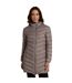 Womens/ladies frankie longline padded jacket taupe Animal-1