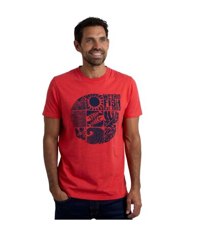 Mens Summer Sector Graphic T-shirt Retro Red Weird Fish