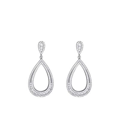 Boucles d'oreilles argent et oxydes de zirconium Goutte Doha