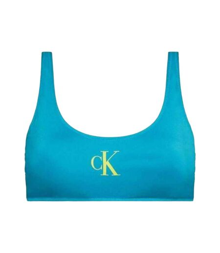 Haut De Maillot De Bain Motif/style Logo Femme Bleu Calvin Klein