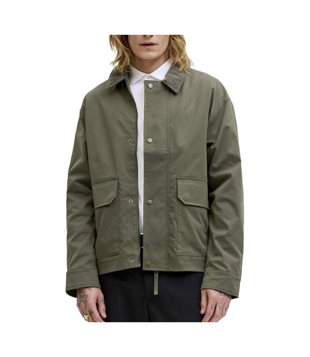 Veste kaki homme jack & jones river-1