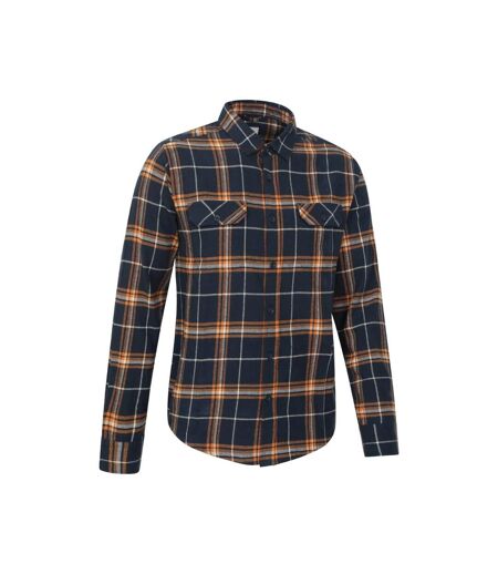 Mens trace flannel long-sleeved shirt bright blue Mountain Warehouse